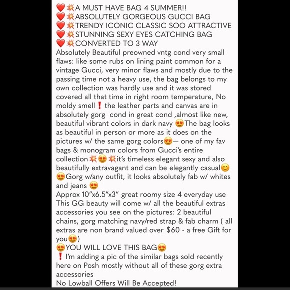 🚫SOLD on ♏️🚫STUNNING GUCCI SUPREME🔥💙 SUPER SHARP ATTRACTIVE SEXY ELEGANT EUC - Picture 16 of 16